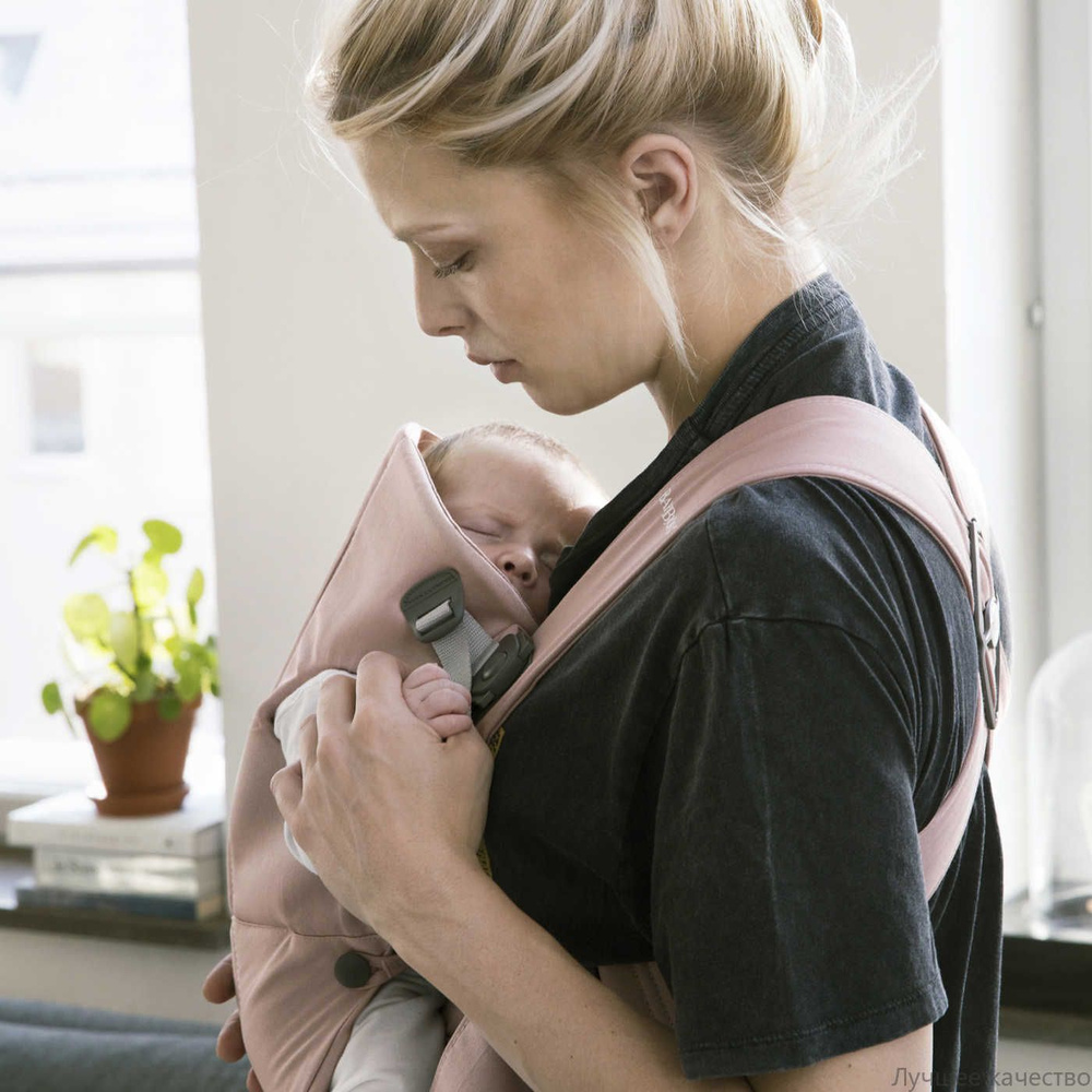 Новая модельновый стиль 2025 годаBabyBjorn Эрго-рюкзак Mini Cotton, цвет: пыльно-розовый #1