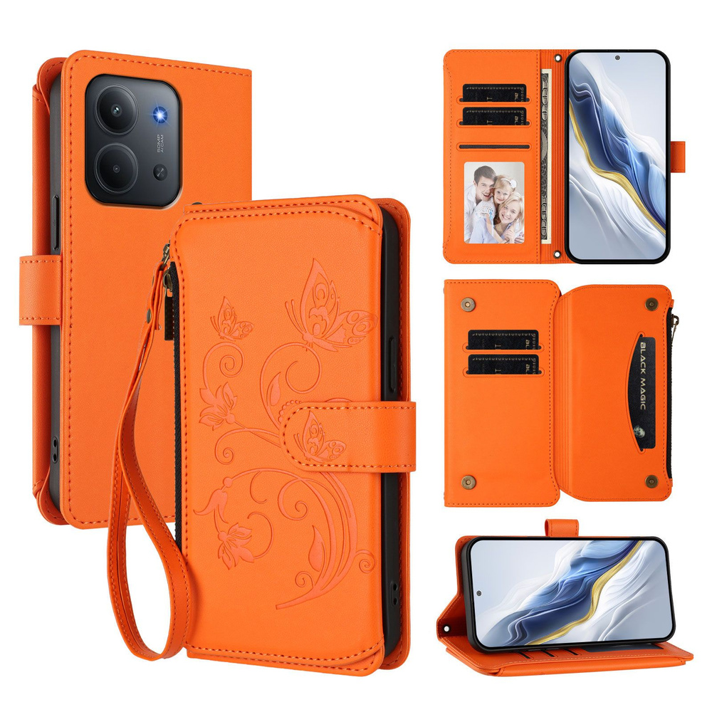 Чехол книжка для Xiaomi Redmi 15C / Редми 15C 4G / Poco C85 4G с флип-кошелек молнией Чехол #1