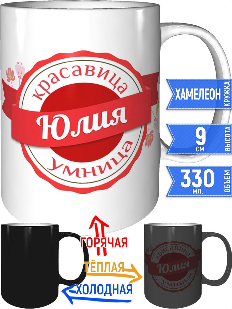 Кружка с именем Юлия - хамелеон #1