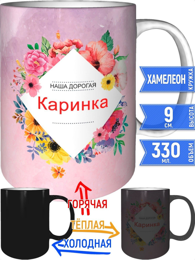 Кружка наша дорогая Каринка - хамелеон #1