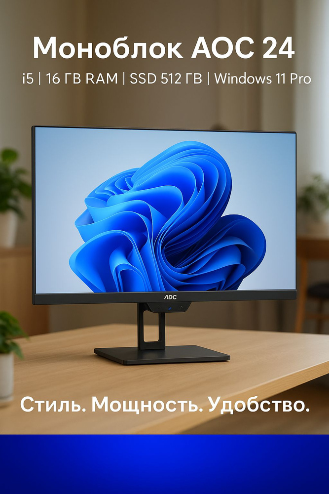 AOC 27" Моноблок E33 (Intel Core i5-8265U, RAM 16 ГБ, SSD 512 ГБ, Intel UHD Graphics 620, Windows), E33-I5-16-512-W11-BK, #1