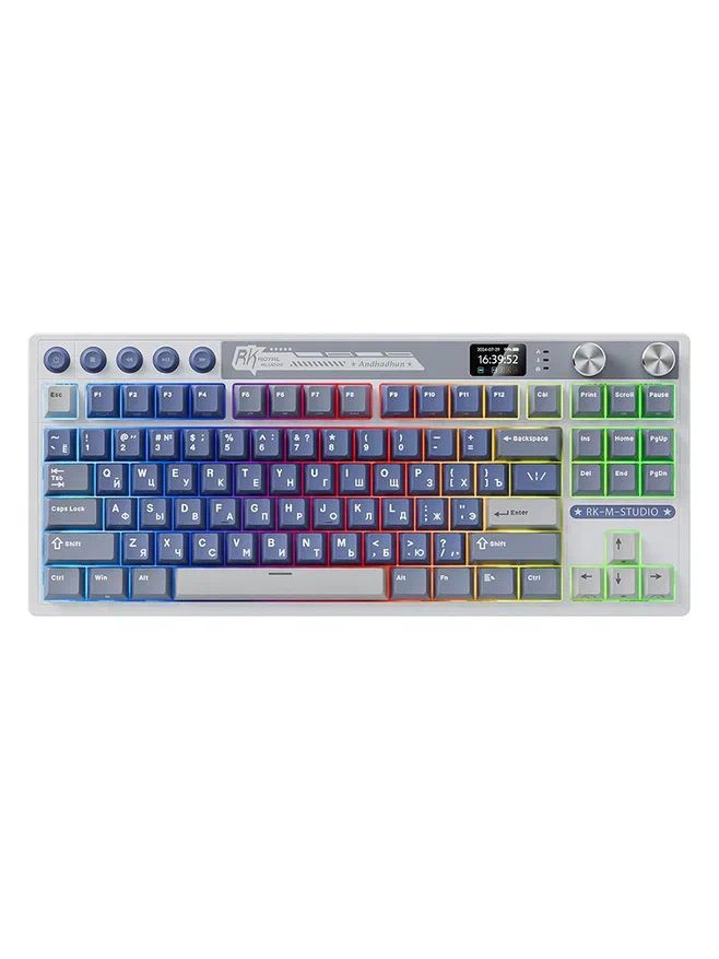 RK Royal Kludge RK M87 RK Beige Беспроводная механическая игровая клавиатура, русская раскладка, синий, #1
