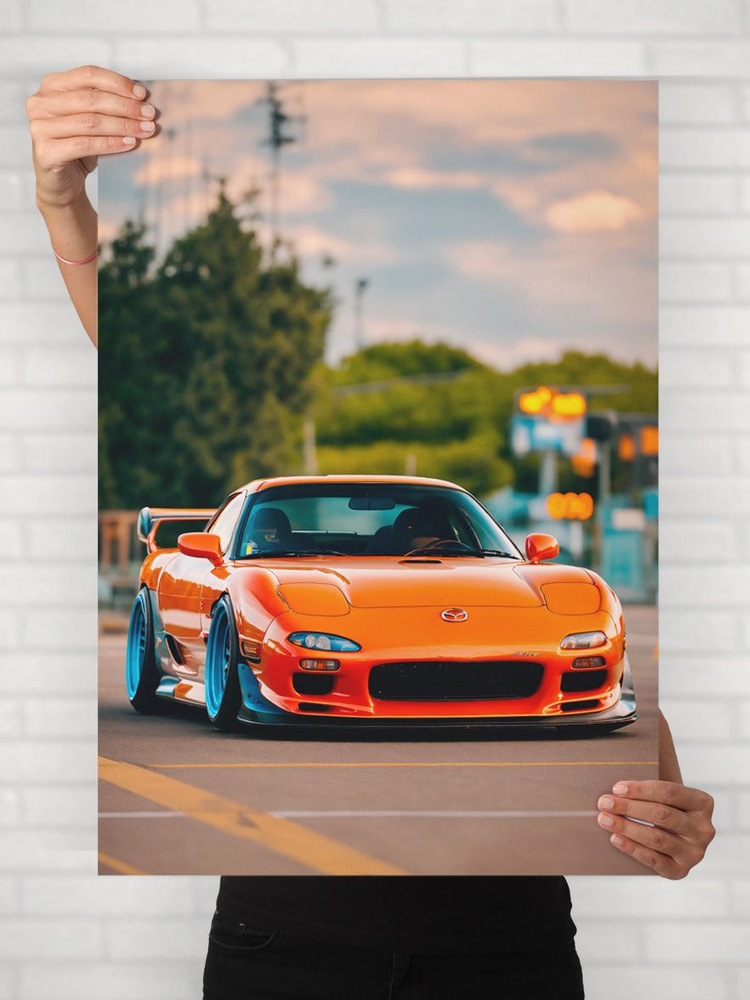 Плакат на стену для интерьера Легенды Авто (Мазда RX7 - Mazda RX7 2) - Постер по машине формата A1 (61x84 #1