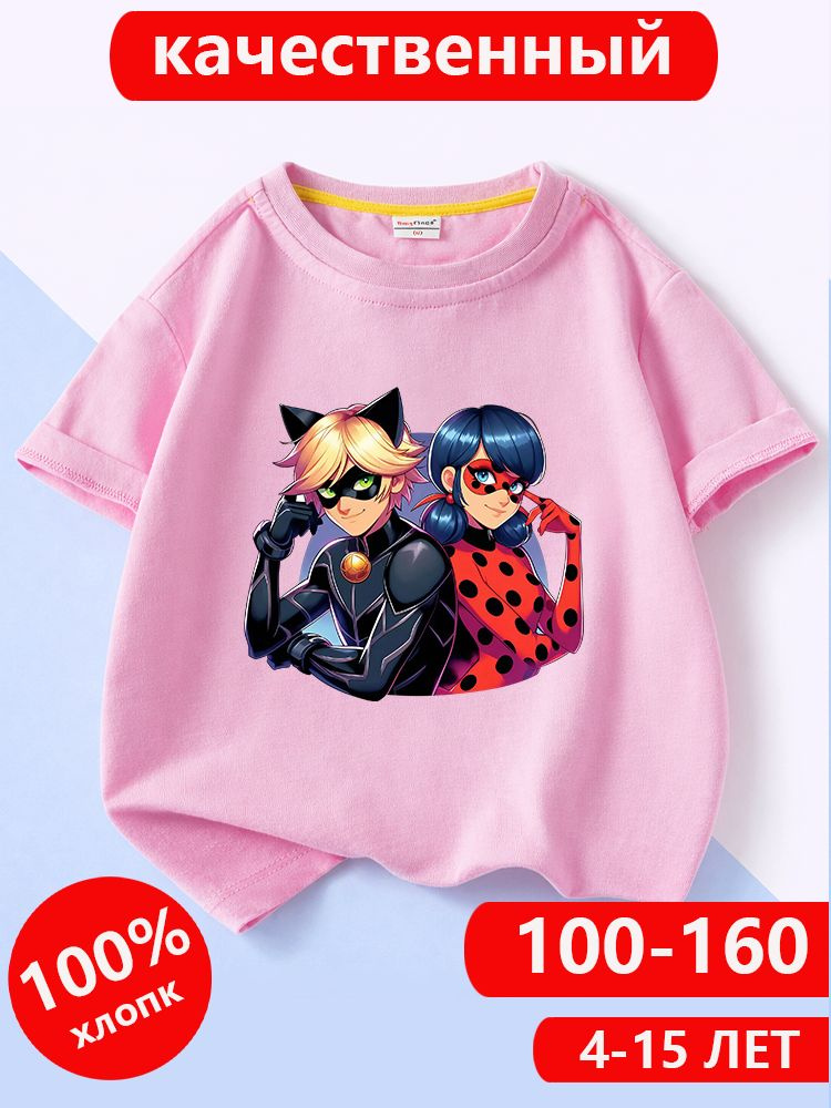 Футболка Joyfulsm Miraculous Tales of Ladybug Cat Noir 1 шт #1