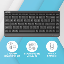 Клавиатура A4Tech Fstyler FBK11 беспроводная, черный/серый, USB, Bluetooth/радио