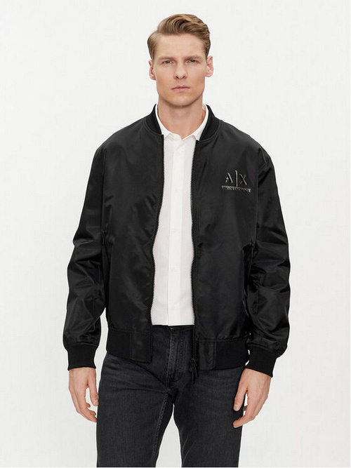 YA−MAN YJEC0 BLACK Бомбер Мужской Armani Exchange черный, размер 48 На любой сезон