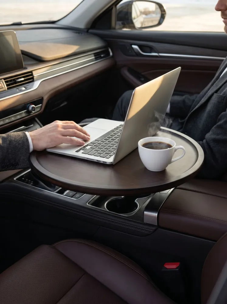 Деревянный столик в автомобиль, универсальный, для Tesla, Mercedes, BMW, Xiaomi SU7, вариант