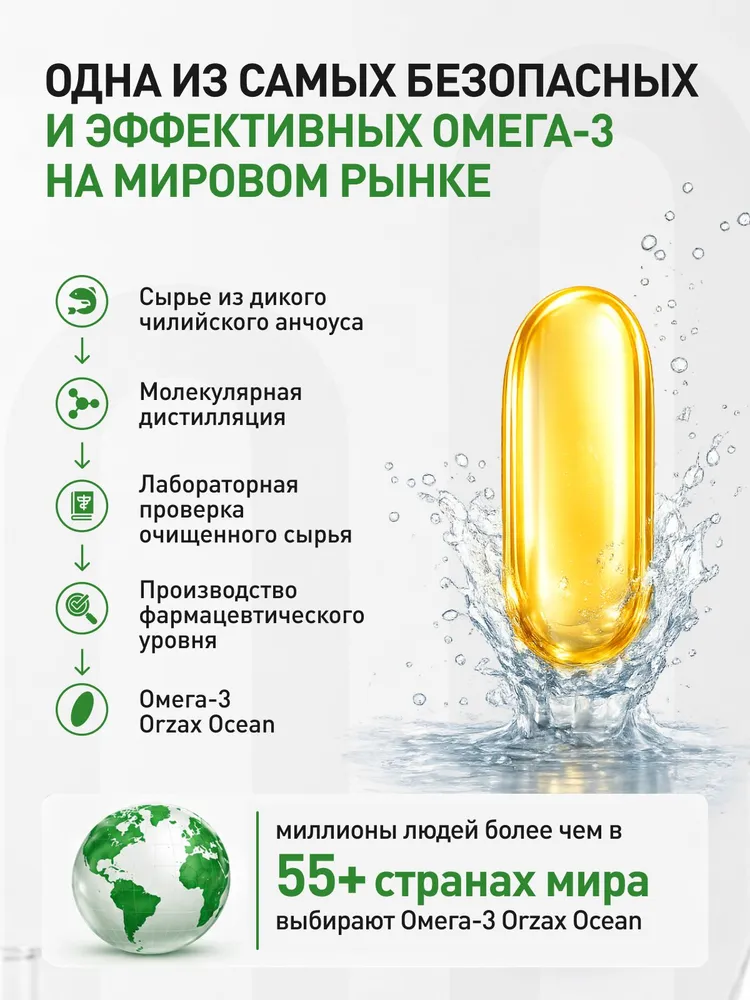 Омега 3 рыбий жир 1200 мг Orzax Ocean Plus Omega (50 капсул), вариант, фото 2