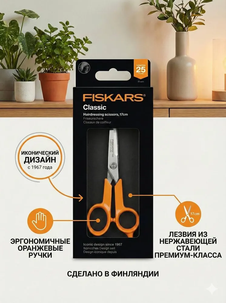 Парикмахерские ножницы Fiskars Classic 17 см (1075062), вариант