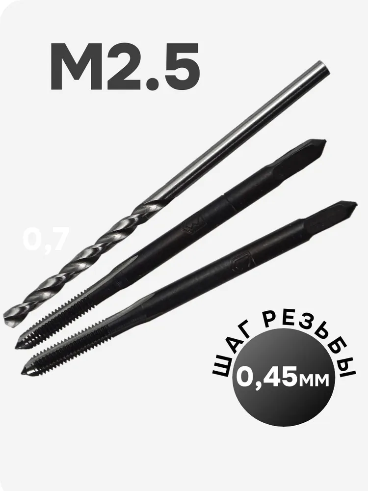 Набор сверло+метчик для резьбы М2.5, вариант