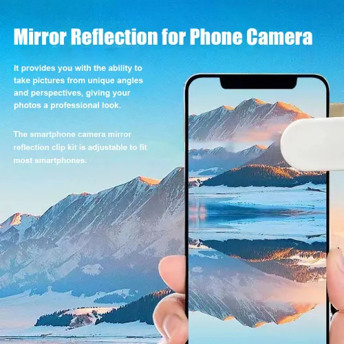 Зеркало для отражения смартфона для фотосъемки, комплект с футляром и салфеткой