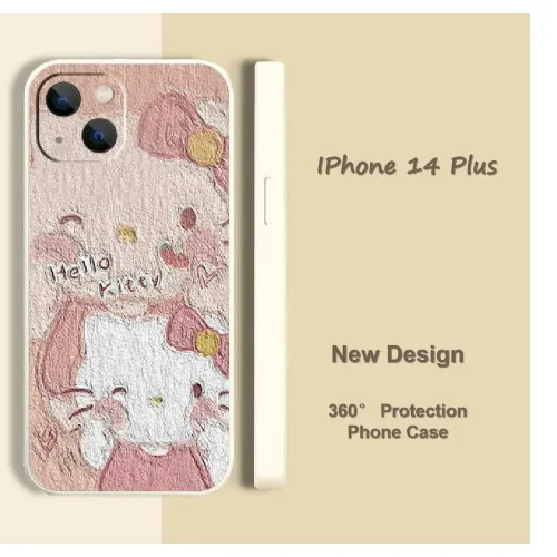 Original подходит для IPhone 14 Plus полностью закрытый силиконовый чехол для телефона в мультяшном