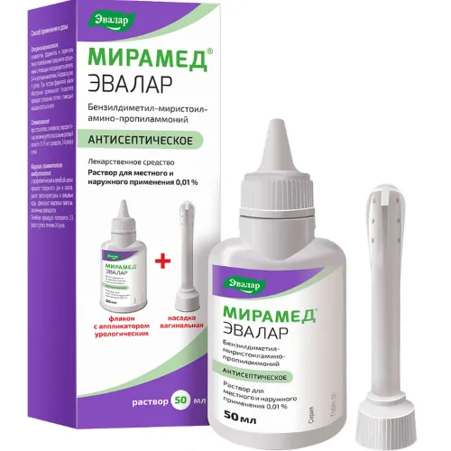 Мирамед Эвалар раствор для местного и наружного применения 0,01% 50мл+Насадка вагинальная