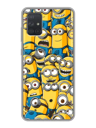 Чехол для Samsung Galaxy A71 с принтом миньоны (для ребенка) на Самсунг Галакси А71