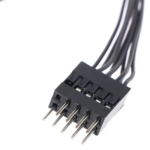 шт. USB-удлинительный кабель с 9 контактами (1 гнездо) и 2 штекерами для ПК, длина 10 см (черный)