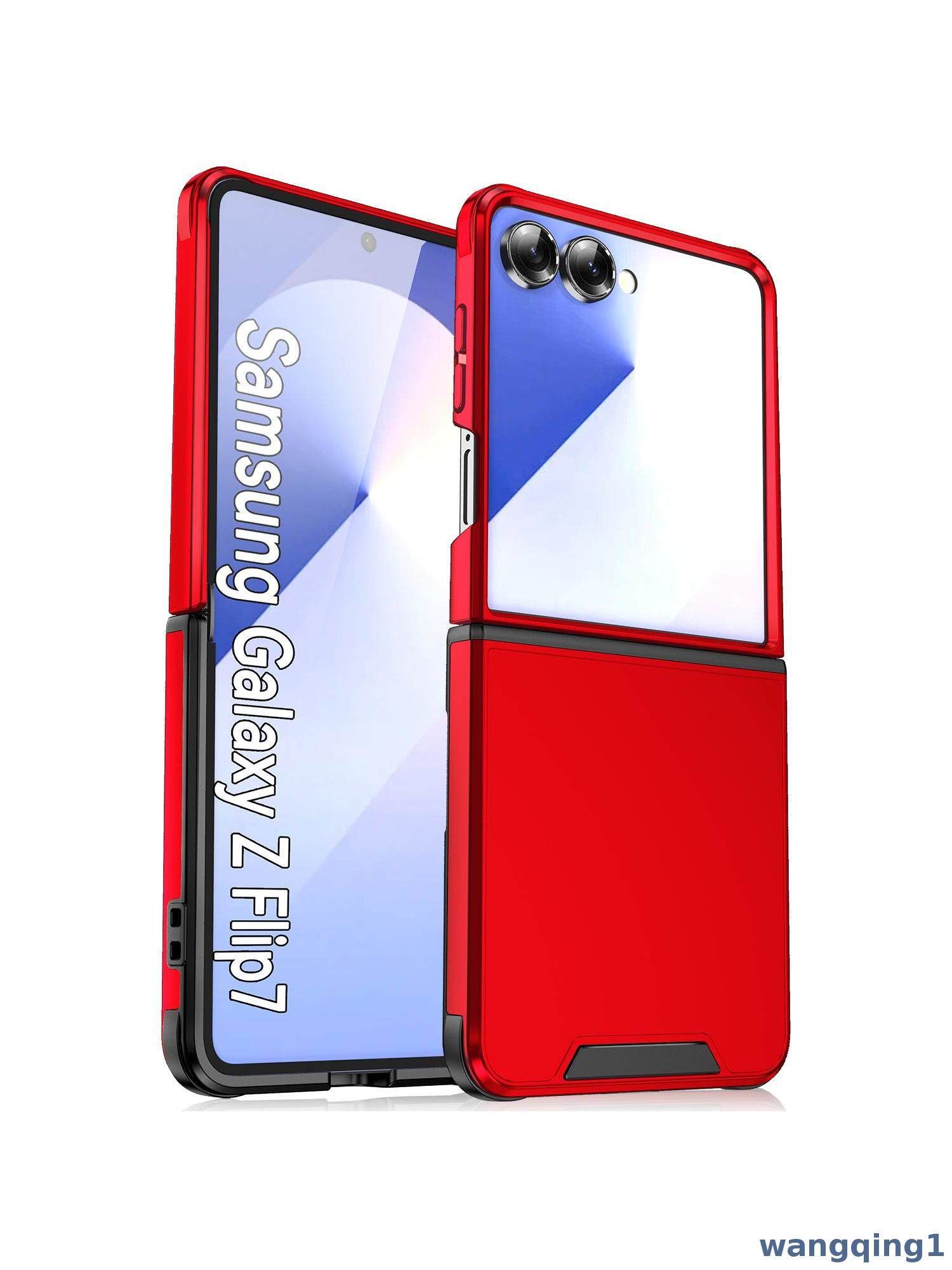 智能手机壳 用于 Samsung Galaxy Z Flip7, 塑料 , 红色
