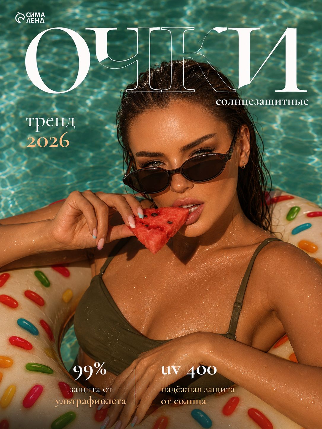 Очки солнцезащитные "Овал" OneSun UV400 с футляром и салфеткой