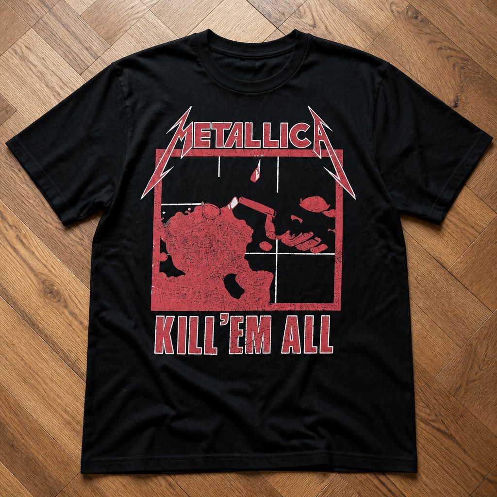 Футболка y2k Metallica vintage heavy metall flat_lay