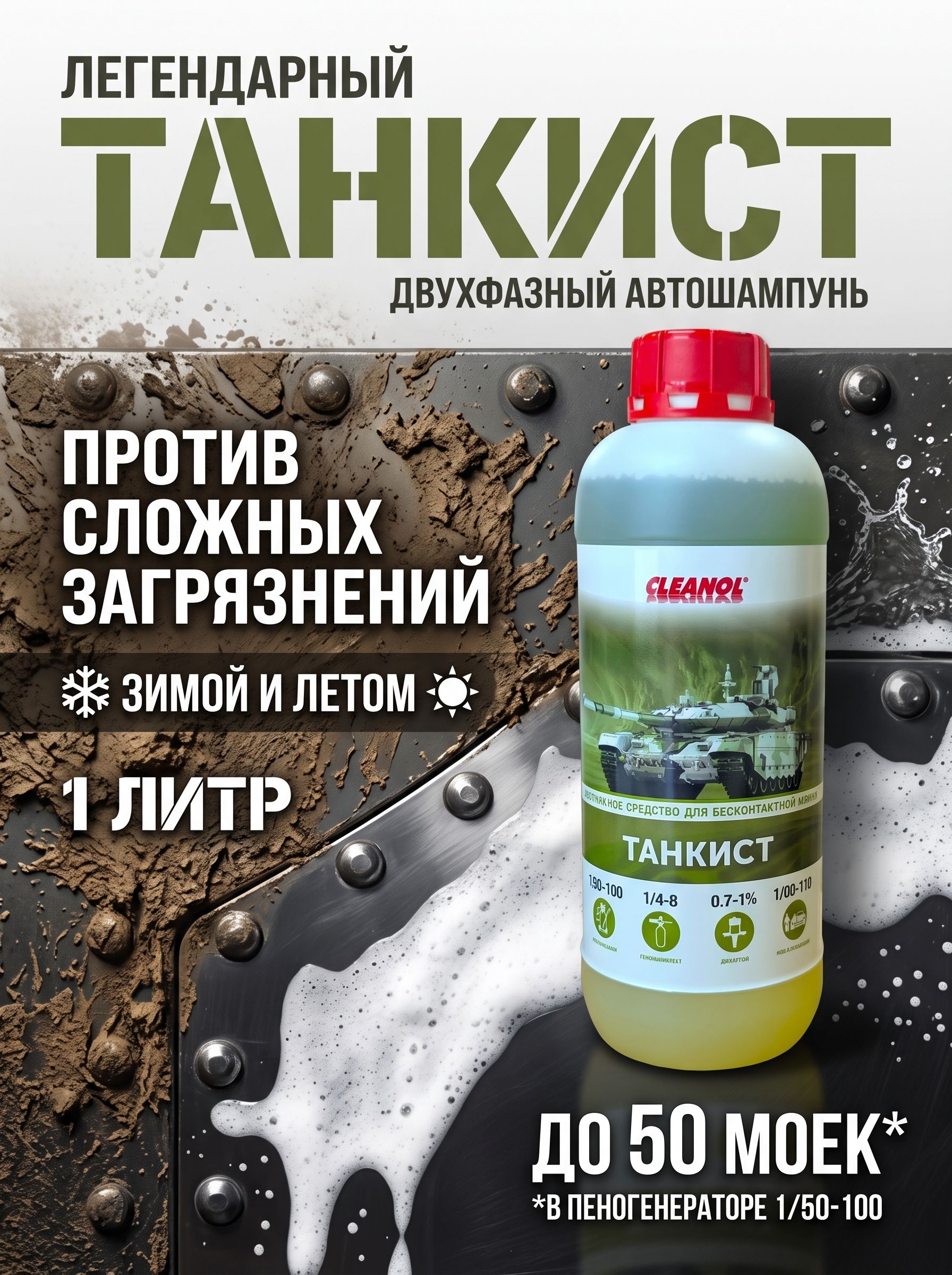Cleanol 汽车洗车液, 1 升, 1 个