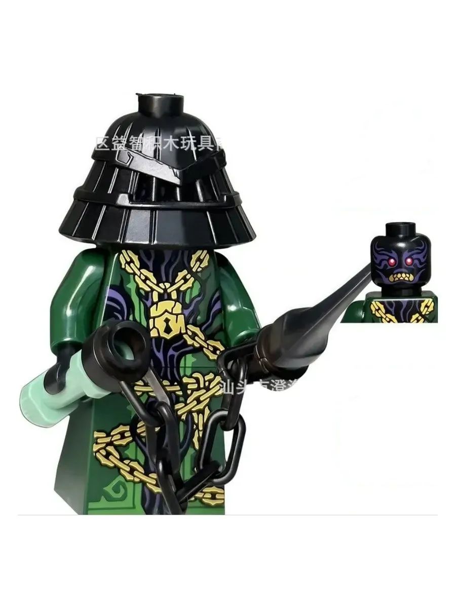 Фигурка воина в зелёном одеянии с посохом / Ниндзяго / Минифигурка Ninjago