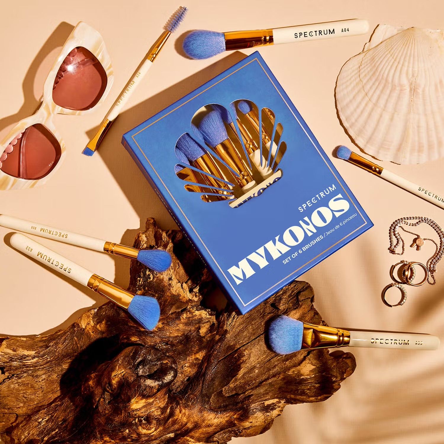 Spectrum Collections Deluxe, набор кистей для макияжа из 6 предметов Миконос Travel Book