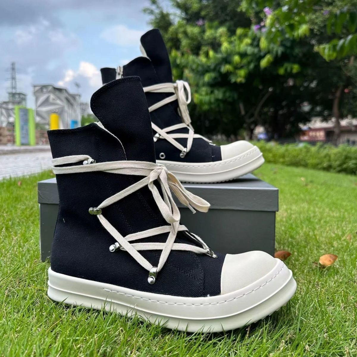 Кроссовки Мужской RICK OWENS Канвас Скейтбординг, размер 38 FIT 1