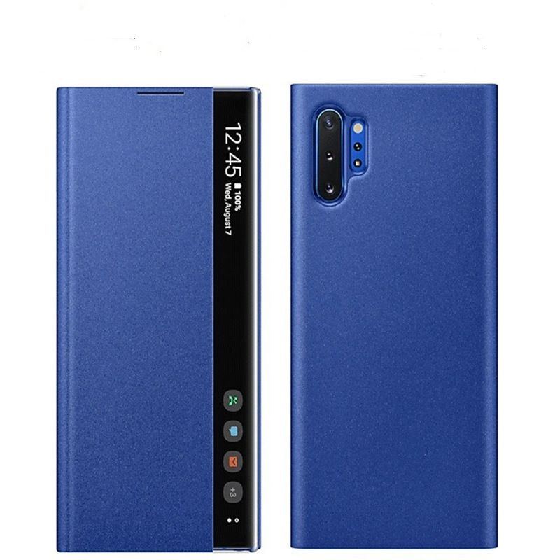 智能手机壳 用于 Samsung Galaxy Note 10+, 人造皮革, 蓝色
