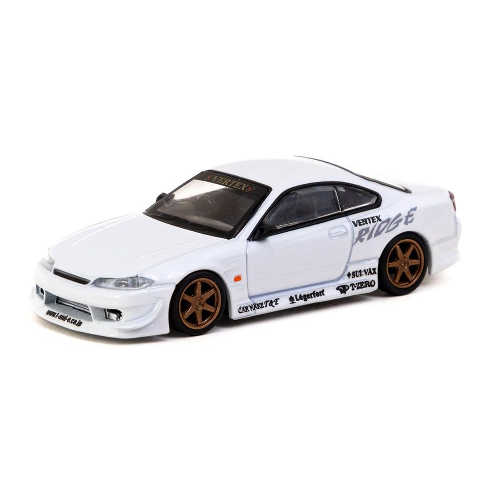Tarmac VERTEX Nissan Silvia S15チェイス Машинка Tarmac Works 1/64 Vertex Nissan Silvia S15 White Metallic