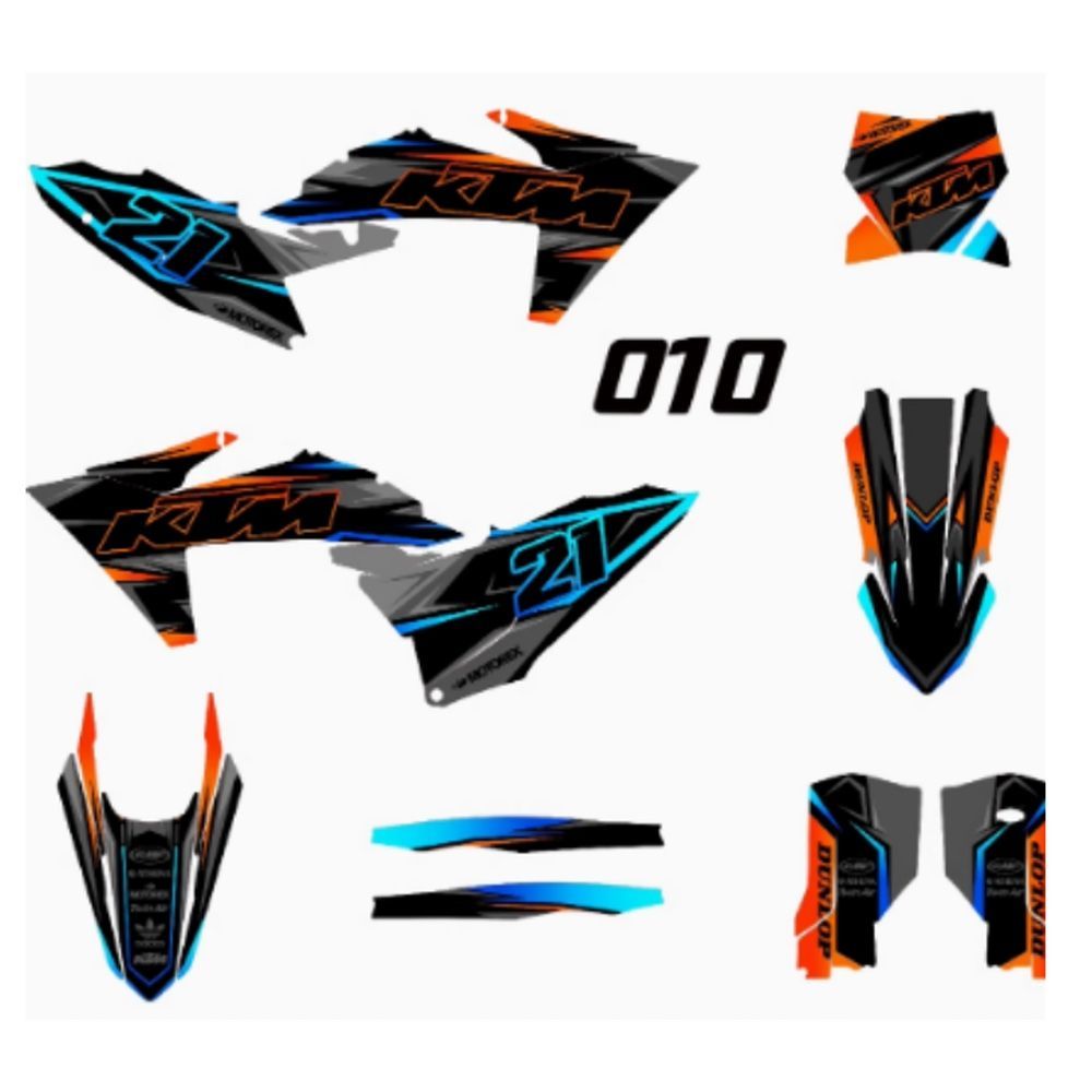 Комплект наклеек на пластик толстые KEWS K23 3M KTM EXC XC XCW SX SXF 2023 2024 K23