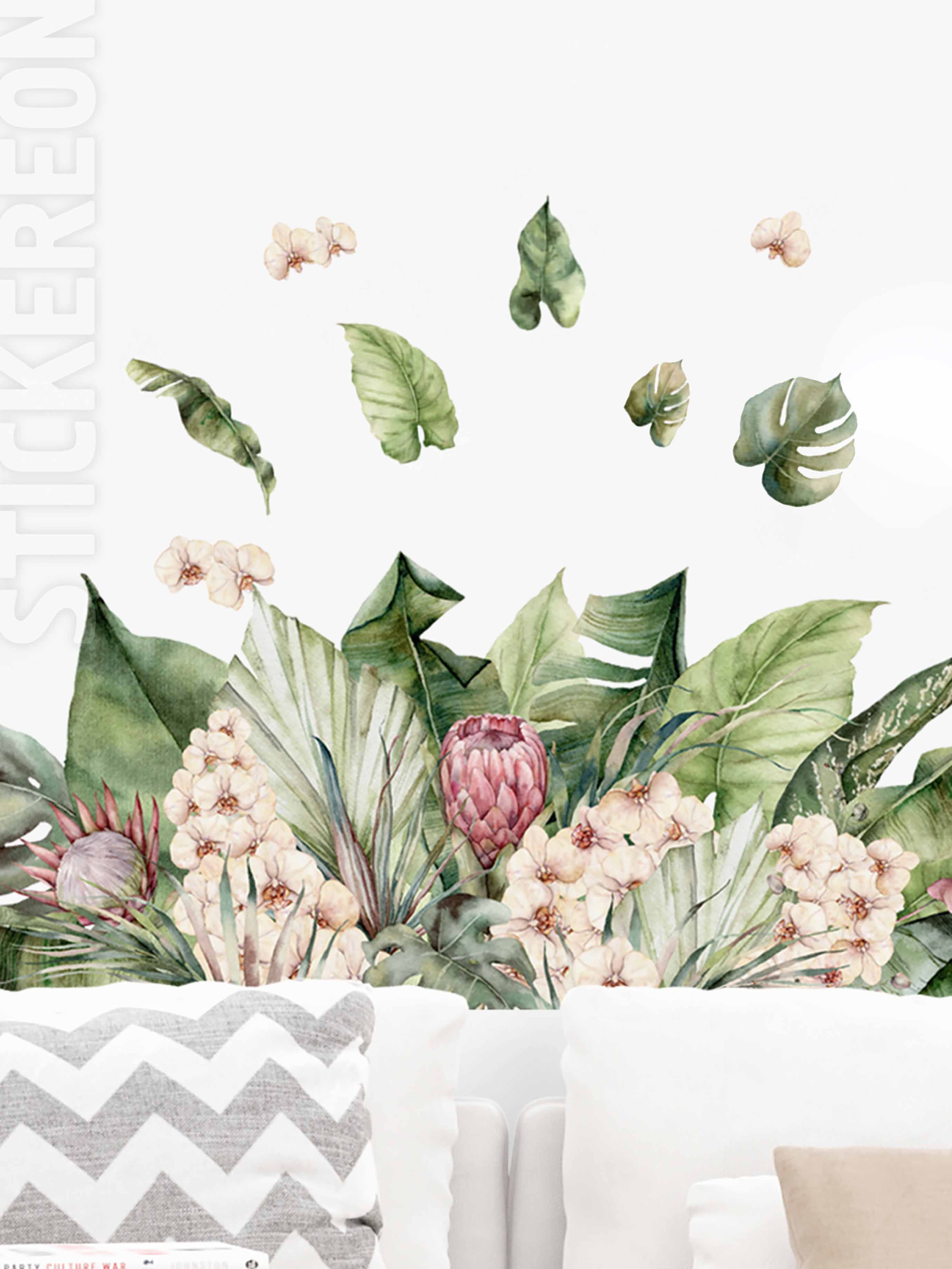 ИнтерьерныенаклейкинастенуSTICKEREONтропическиелистья