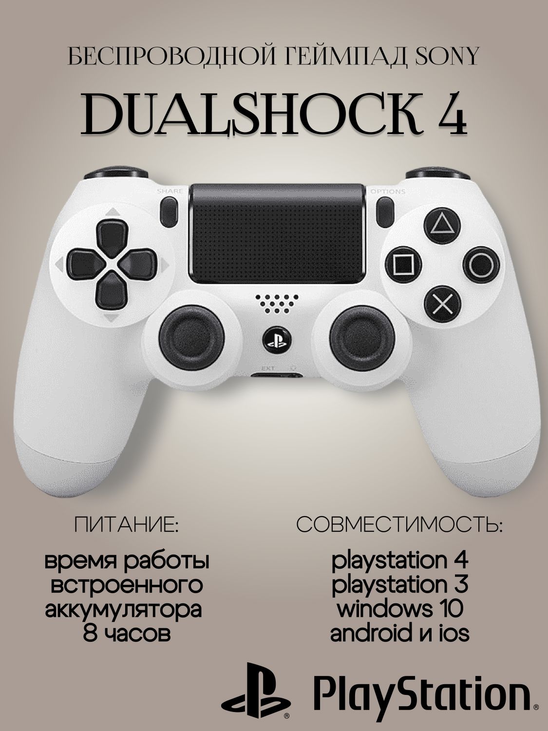 Геймпад Sony DualShock 4 v2 CUH-ZCT2E White, (Белый) купить на