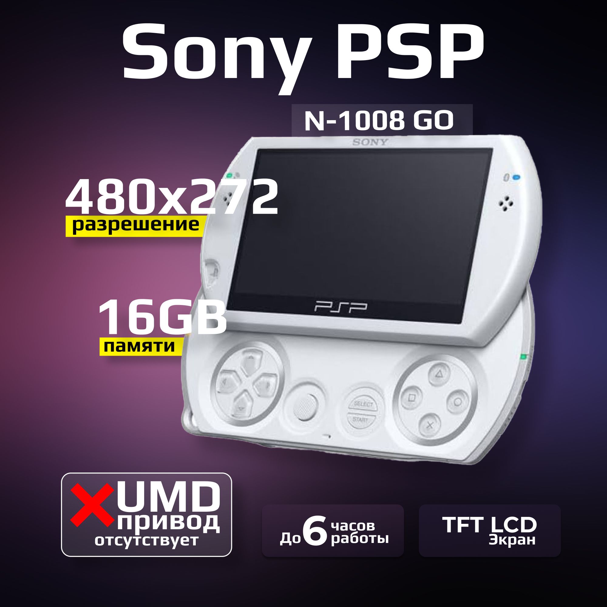 Игровая приставка Sony PSP N-1008 GO 16Gb White New купить на OZON