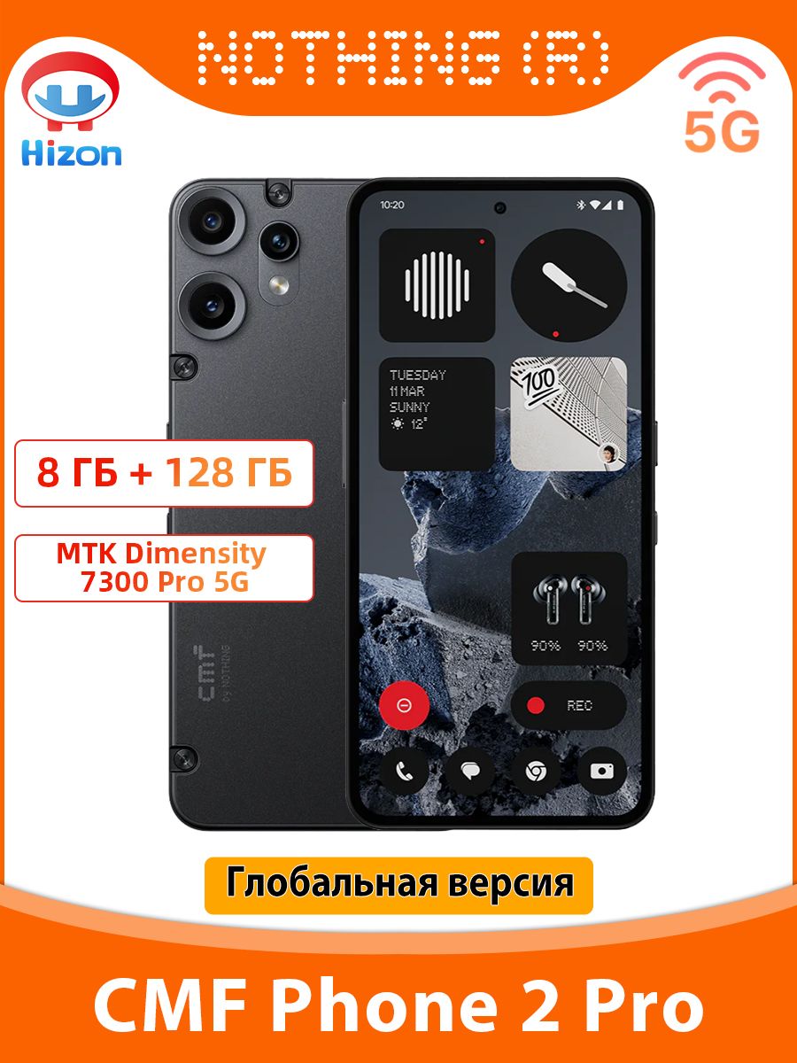 Смартфон Nothing Hicphone2pro 128 ГБ 8 ГБ Черный 6.77 OLED/AMOLED
