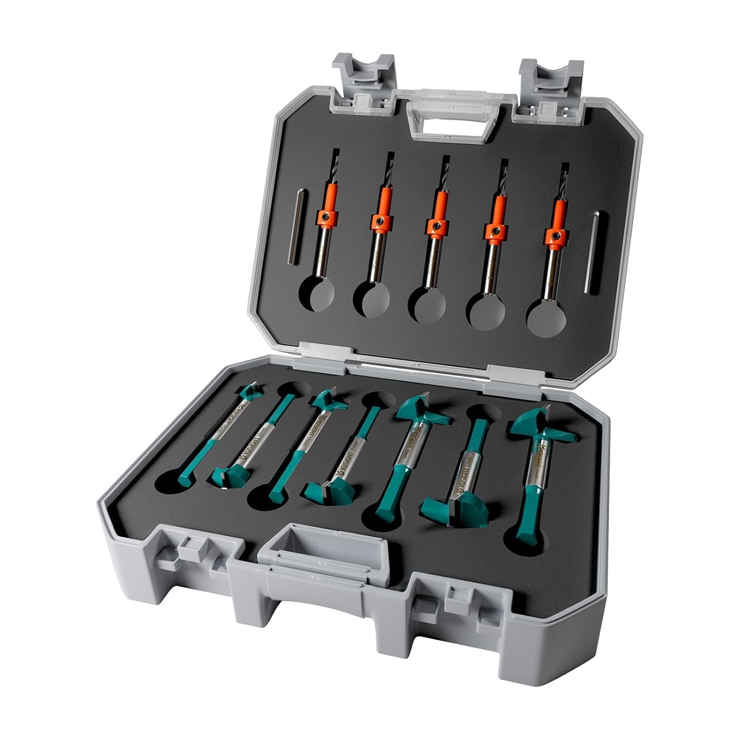 Сверлосзенкеромподереву12шт,НаборсверлФорстнерасограничителем