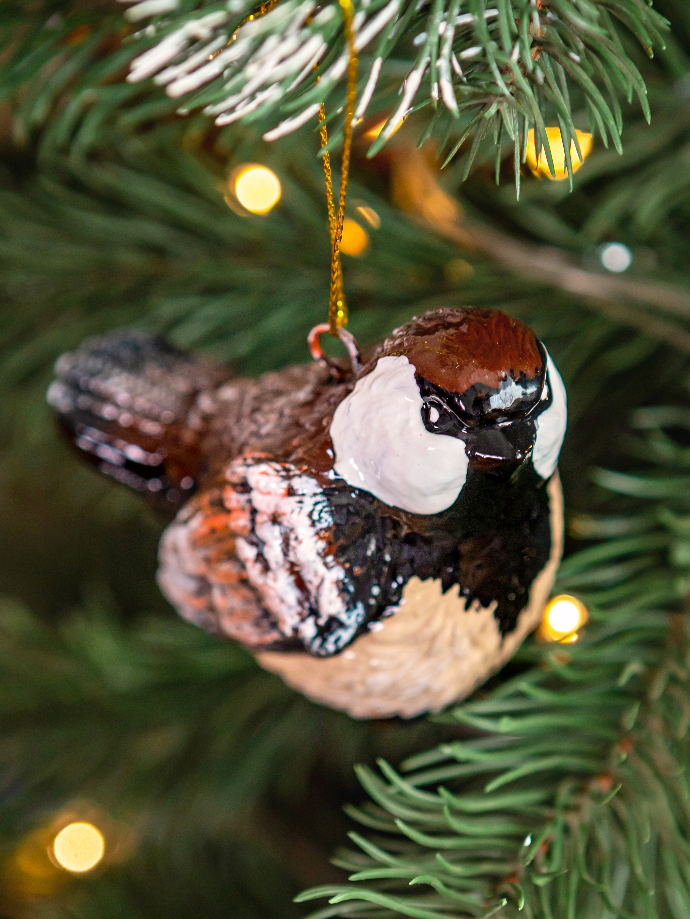 НовогодниеигрушкинаелкуручнаяросписьВоробей,высота7.4см