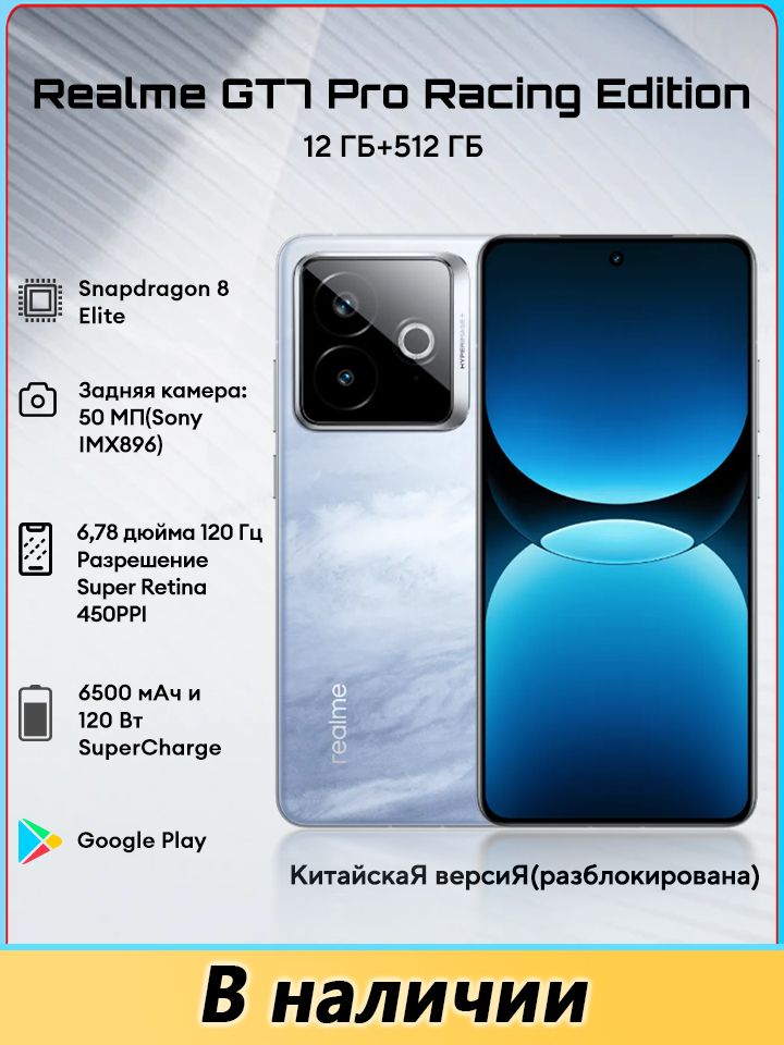 realmeСмартфонGT7proRacingEditionCN12/512ГБ,синий