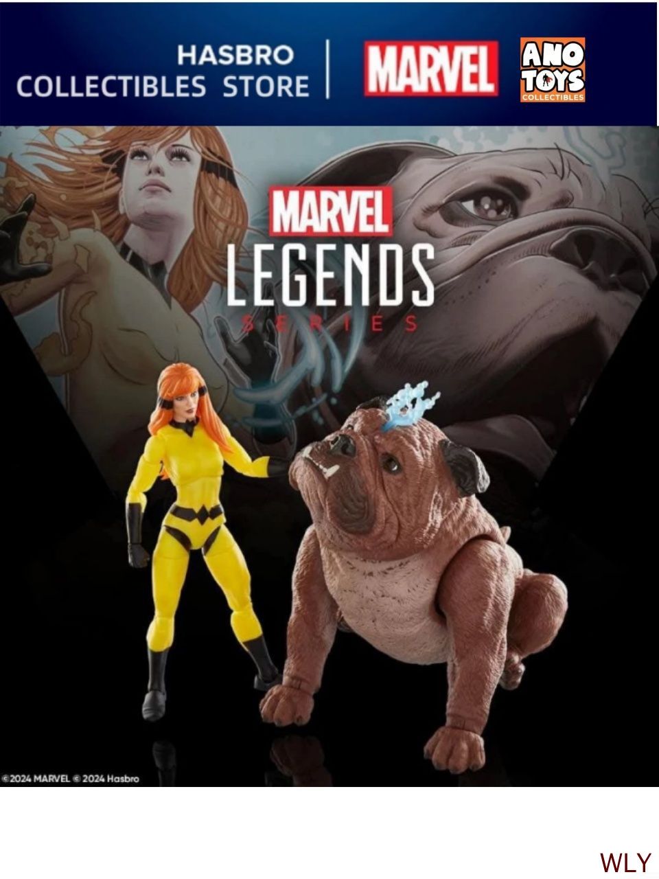 Marvel Legends Series Crystal And Lockjaw - Action Figure Deluxe 15cm Da Collezione, Ispirate Ai Fumetti Inumani