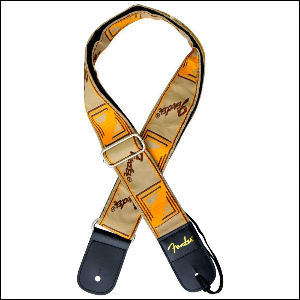 Fender Riem Эксклюзивный ремень Fender Monogrammed 2 дюйма в черно желто коричневых ...