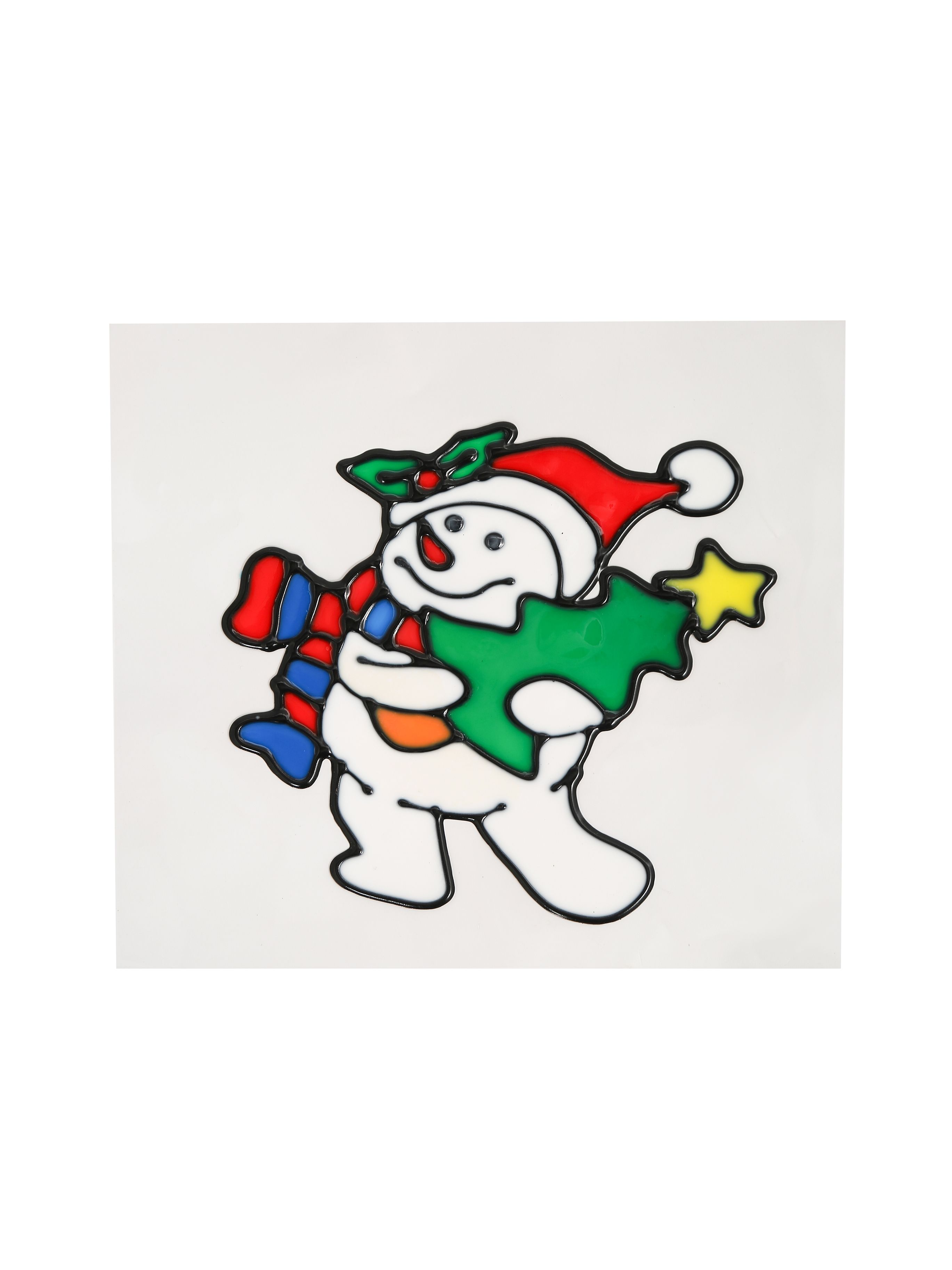 Новогодние наклейки Снеговик в уп/3 штук 20*20CM Китай