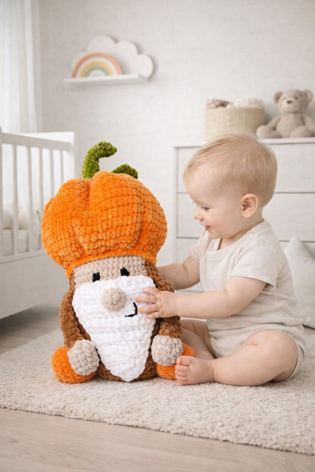 Вязаная игрушка гном Тыква - фото 2