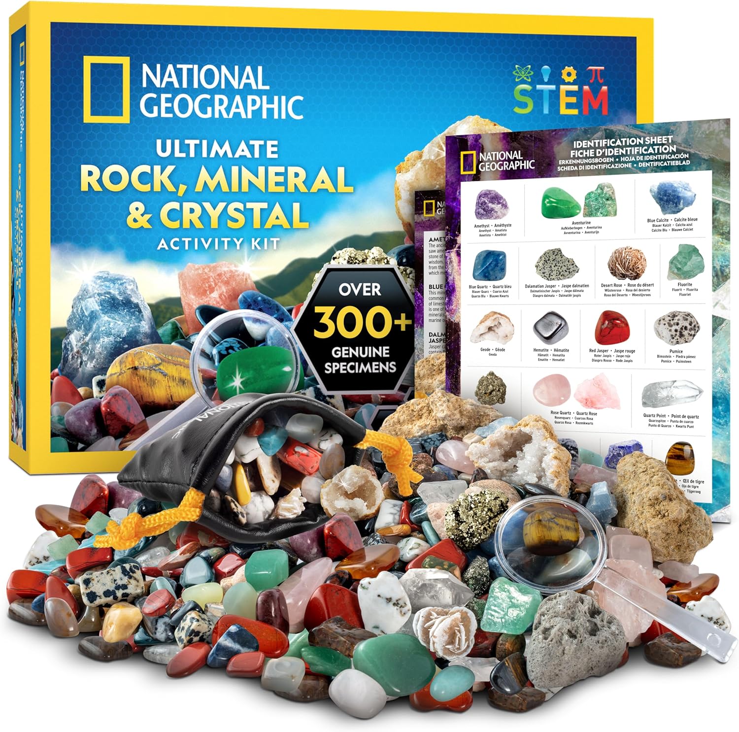 National Geographic / Нэшнл Джиогрэфик Набор Коллекция камней и кристаллов для детей, 200+ предметов