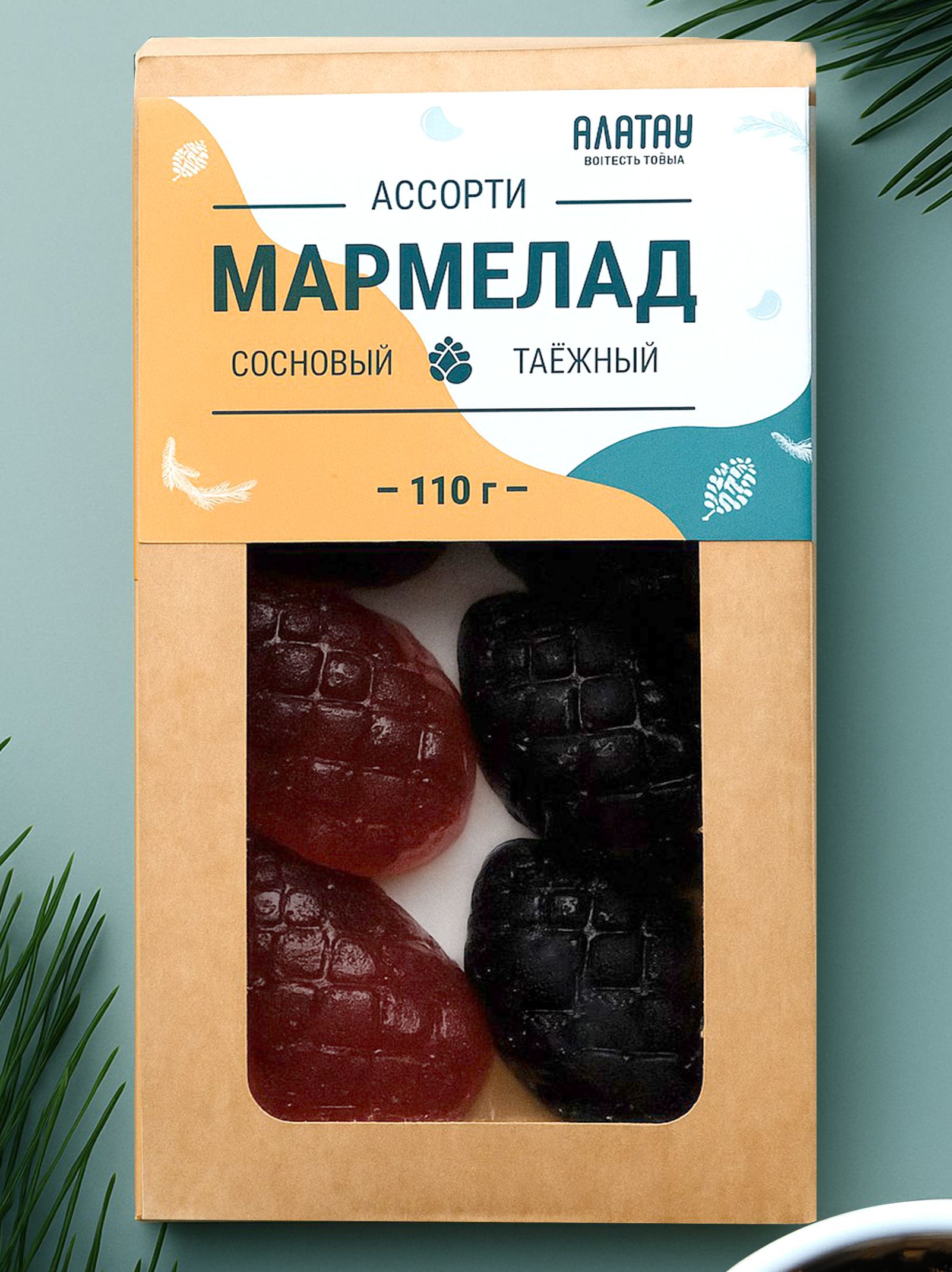 МармеладнатуральныйАссорти(Сосновый+Таежный)Алатау,110гр,полезныесладости
