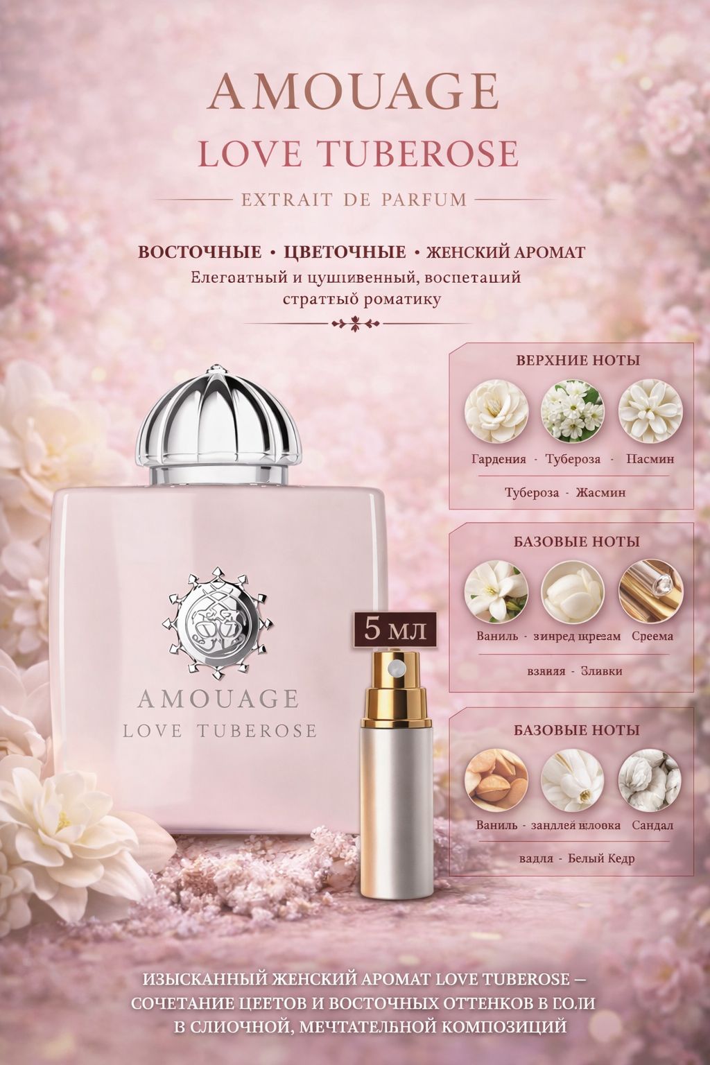 AMOUAGE Love Tuberose Парфюмерная вода для женщин 5 мл Отливант купить