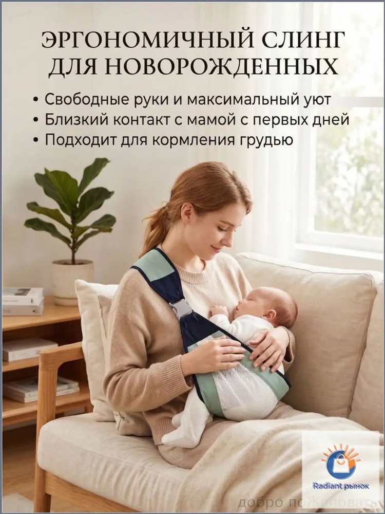 Слинг для переноски новорожденных Кенгуру переноска для детей до 3-х лет Незаменимый аксессуар для будущих #1