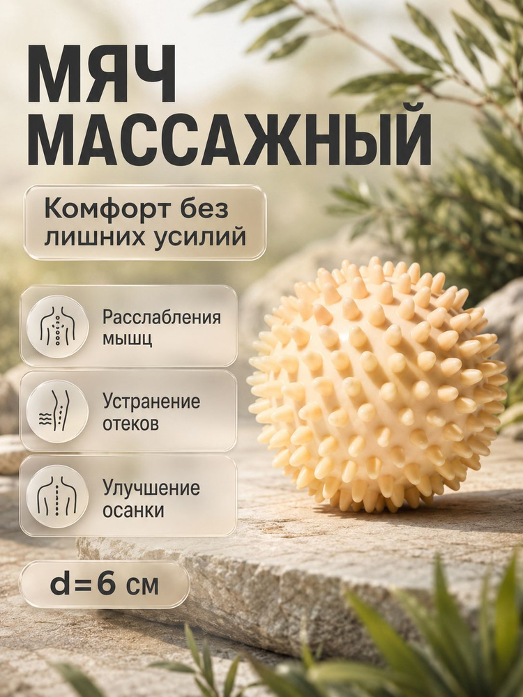 Мяч массажный, диаметр 6 см #1
