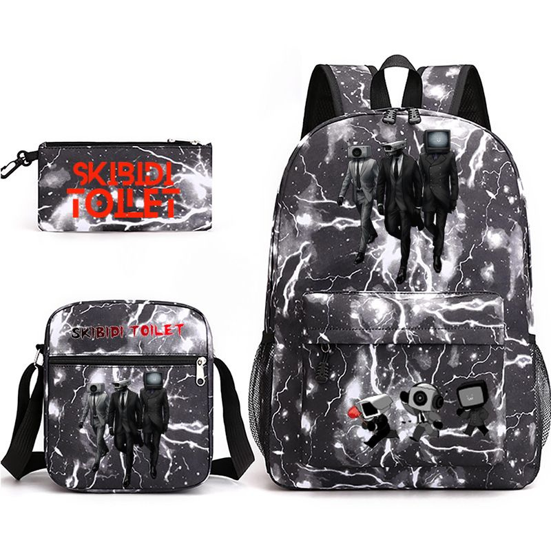 Сумка через плечо Schibidi Toilet для школы с рюкзаком и пеналом ...