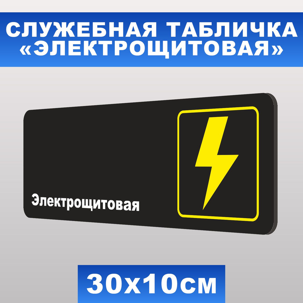 Табличка служебная "Электрощитовая" Печатник, 30х10 см, ПВХ пластик 3 ...