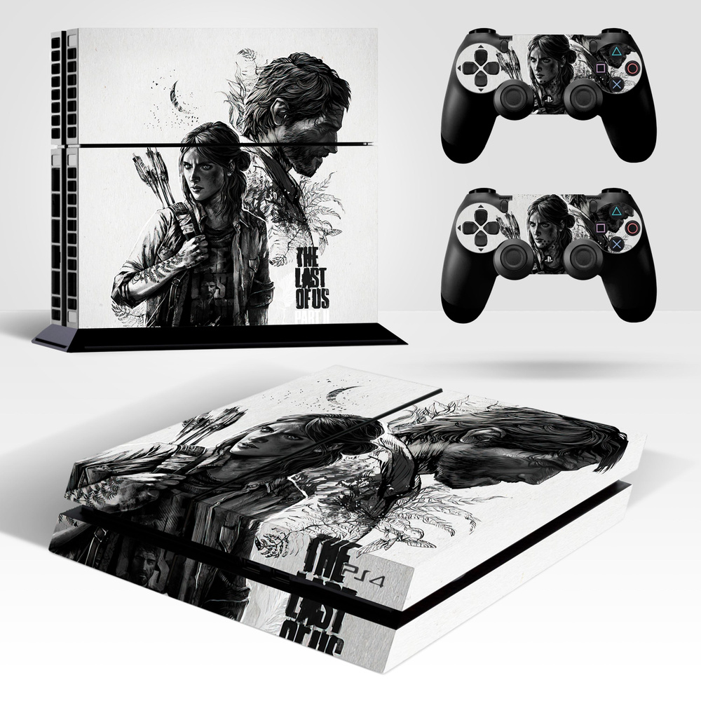 Наклейка The Last of US виниловая защитная на игровую консоль PlayStation 4  Fat полный комплект