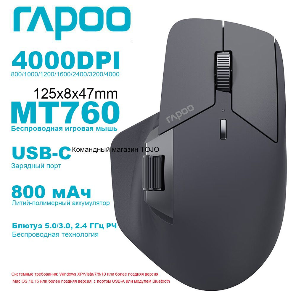 Мышь беспроводная RAPOO MT760/MT760MINI, черный - купить по выгодной ...