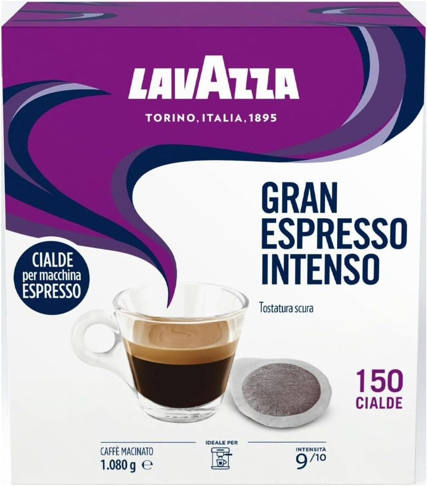 Кофе натуральный молотый в чалдах Lavazza Gran Espresso Intenso, 150 шт x 7,2 г  #1